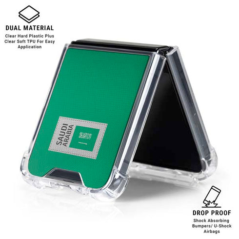 Saudi Arabia Soccer Flag Galaxy Z Flip7 Clear Case